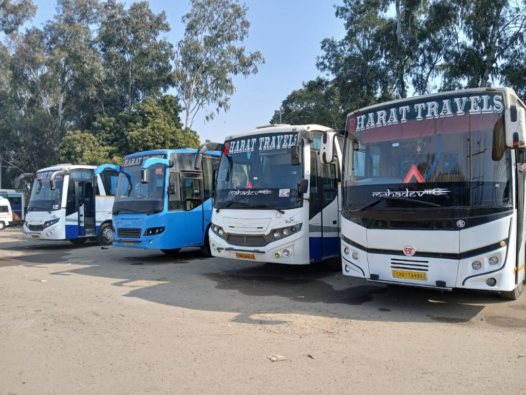Best 45 Seater Bus Service in Chandigarh - Bharat Travels Luxury Tourist Coach